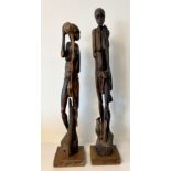 Lot de 2 sculptures Africaines en bois