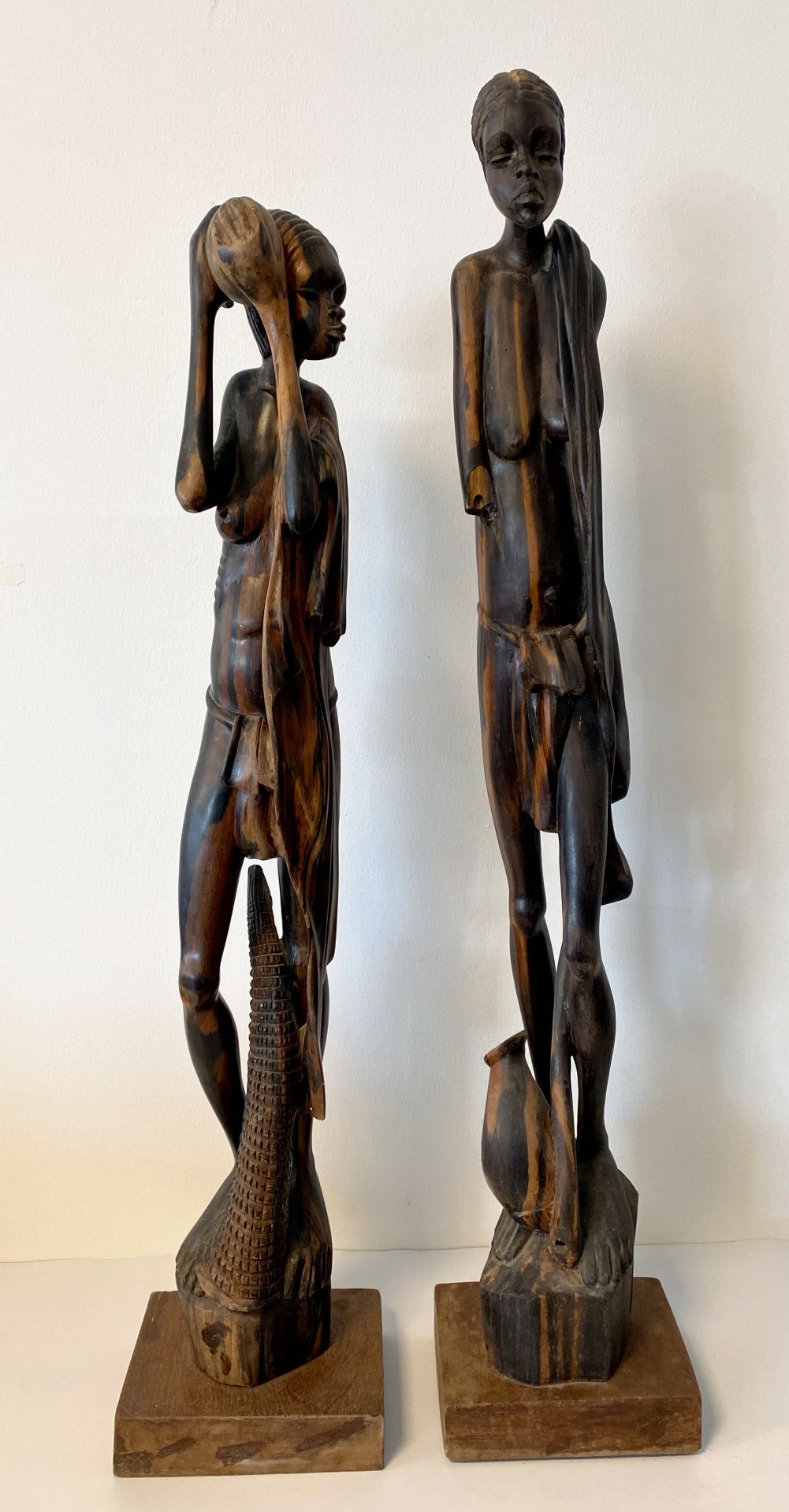 Lot de 2 sculptures Africaines en bois