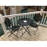 Outdoor metal Chairs plus table