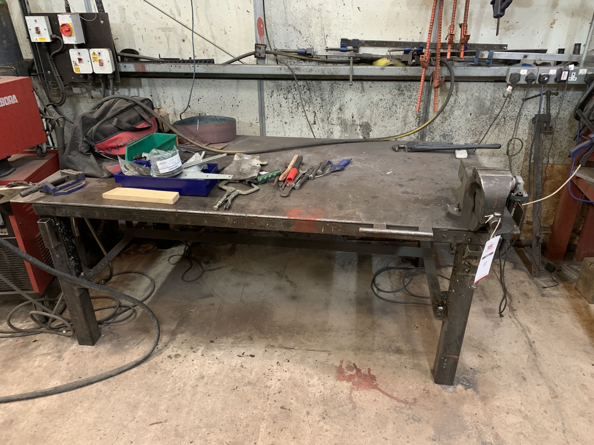 Work Bench, Vice & Chop Saw (Not Including Contents)