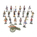 20 Miniaturfiguren Alliierter Soldaten und Kanone, Befreiungskriege / Völkerschlacht