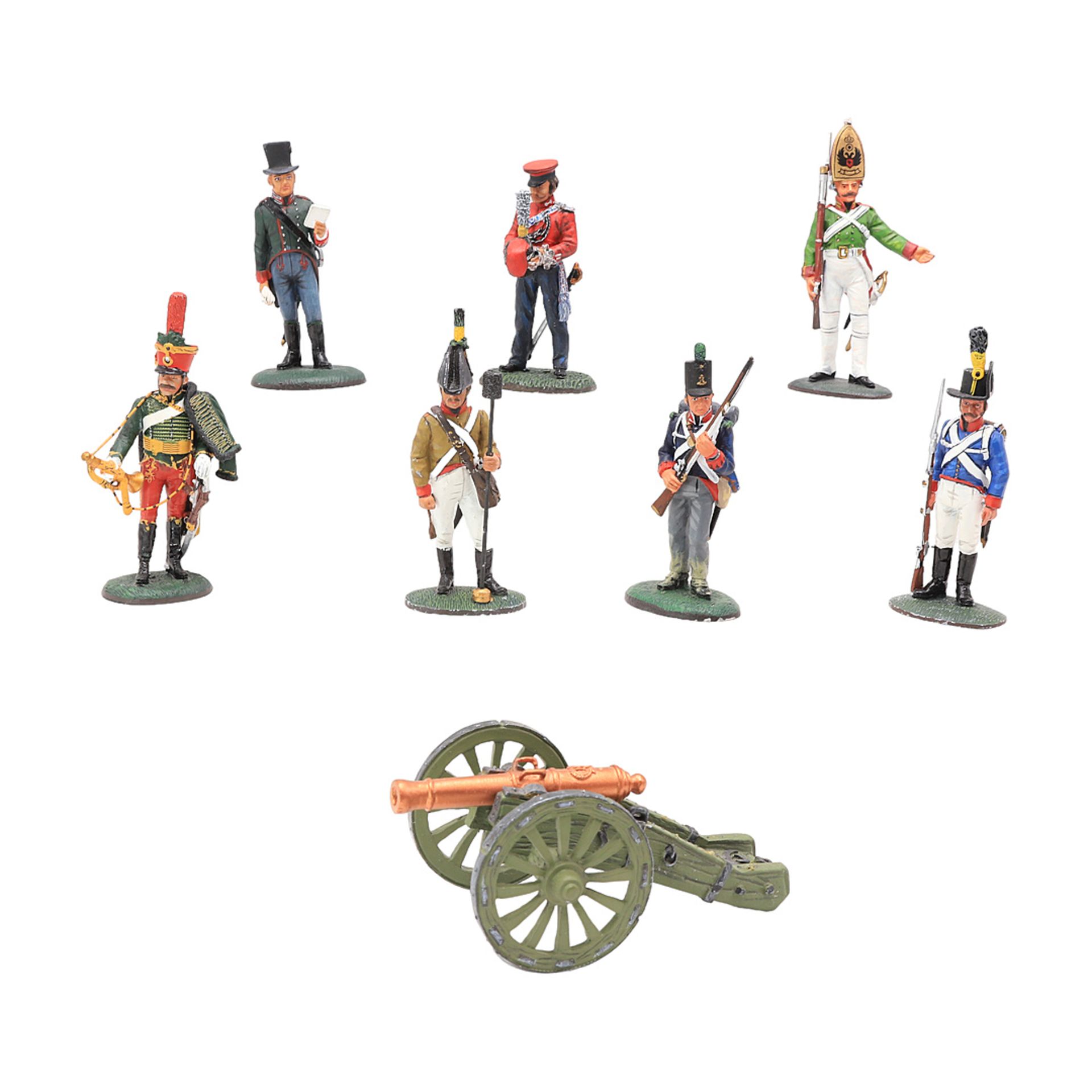 20 miniature figures of Allied soldiers and cannon, wars of liberation / battle of nations - Image 2 of 4