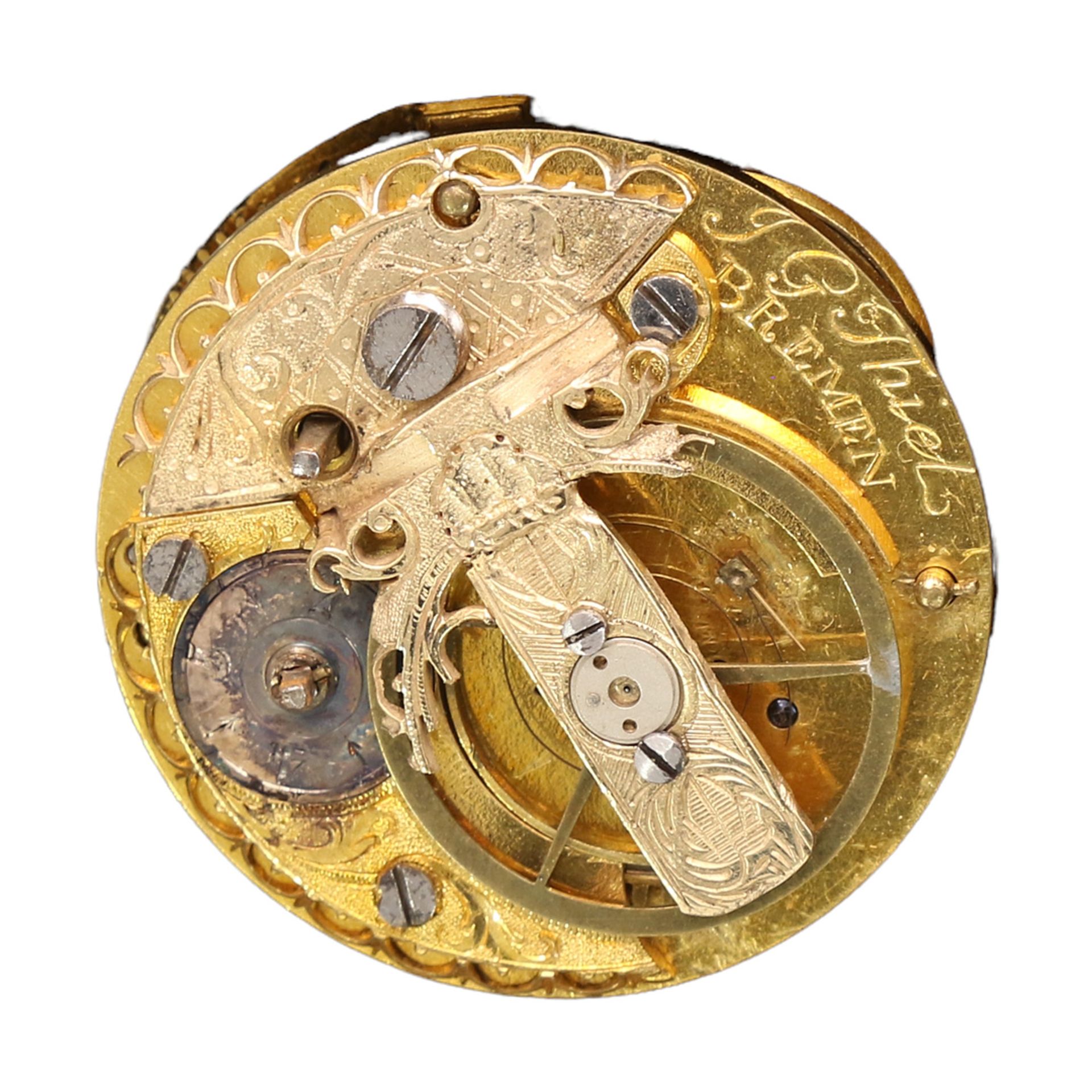 Miniature Schinkel Wall Clock / Spindle Clock, Biedermeier - Image 5 of 5