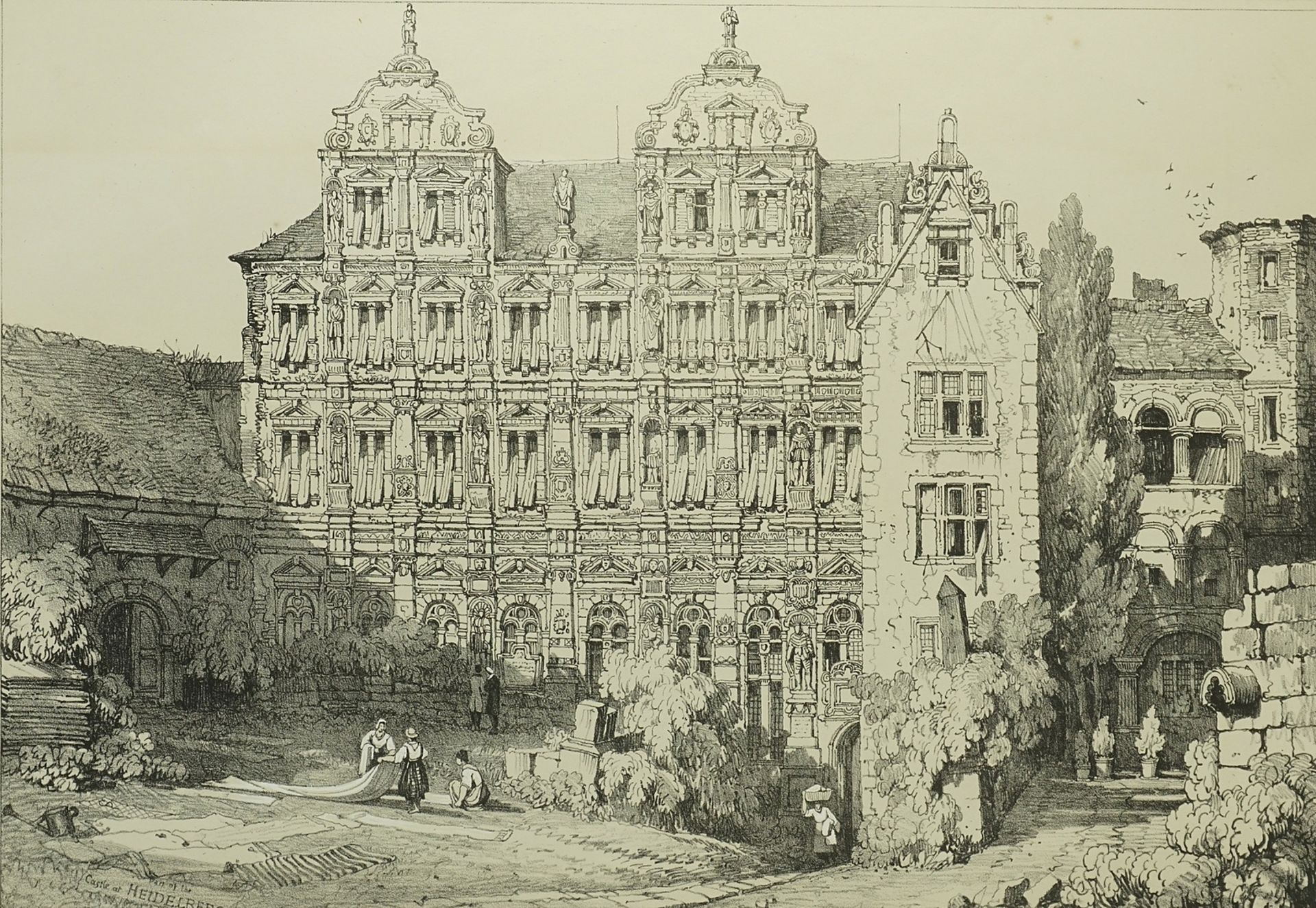 Samuel Prout,  Teilansicht des Heidelberger Schlosses
