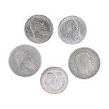 Fünf Münzen Deutsches Reich, Württemberg