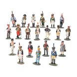 20 miniature figures of French soldiers, wars of liberation / battle of nations