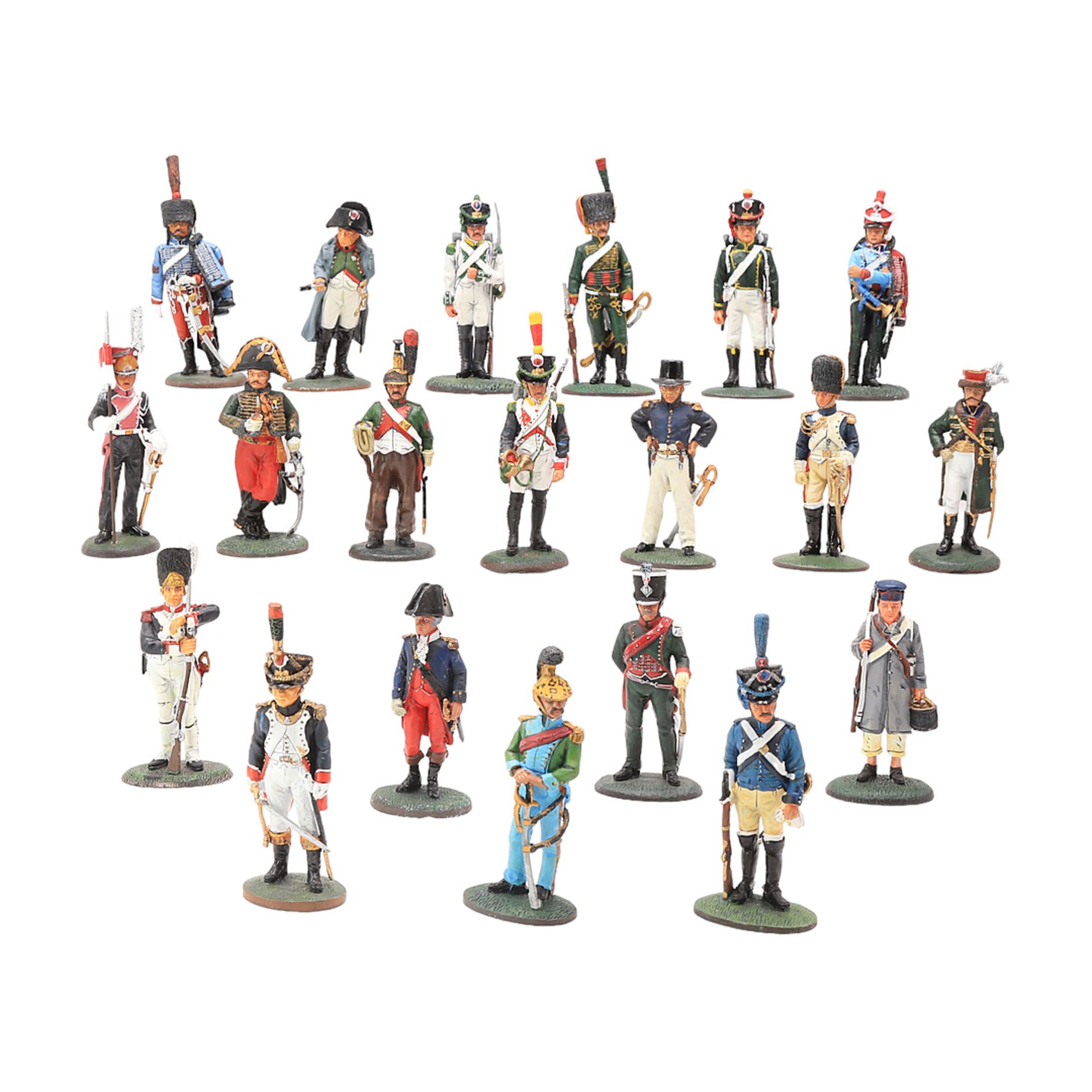 20 Miniaturfiguren französischer Soldaten, Befreiungskriege / Völkerschlacht