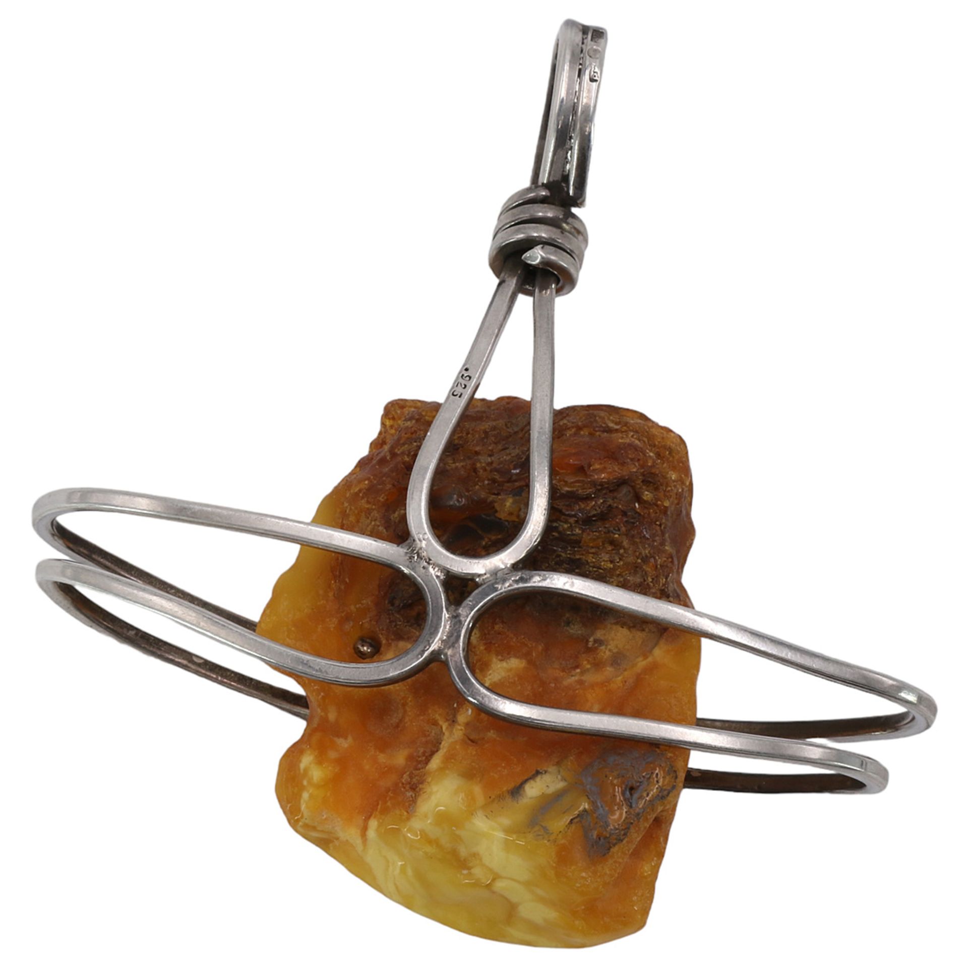 Modern pendant with butterscotch amber - Image 2 of 2