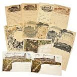 66 Brocken postcards from 1882 - 1900 in an album