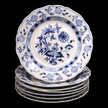 Six Meissen dinner plates with onion pattern, 1815 - 1923  