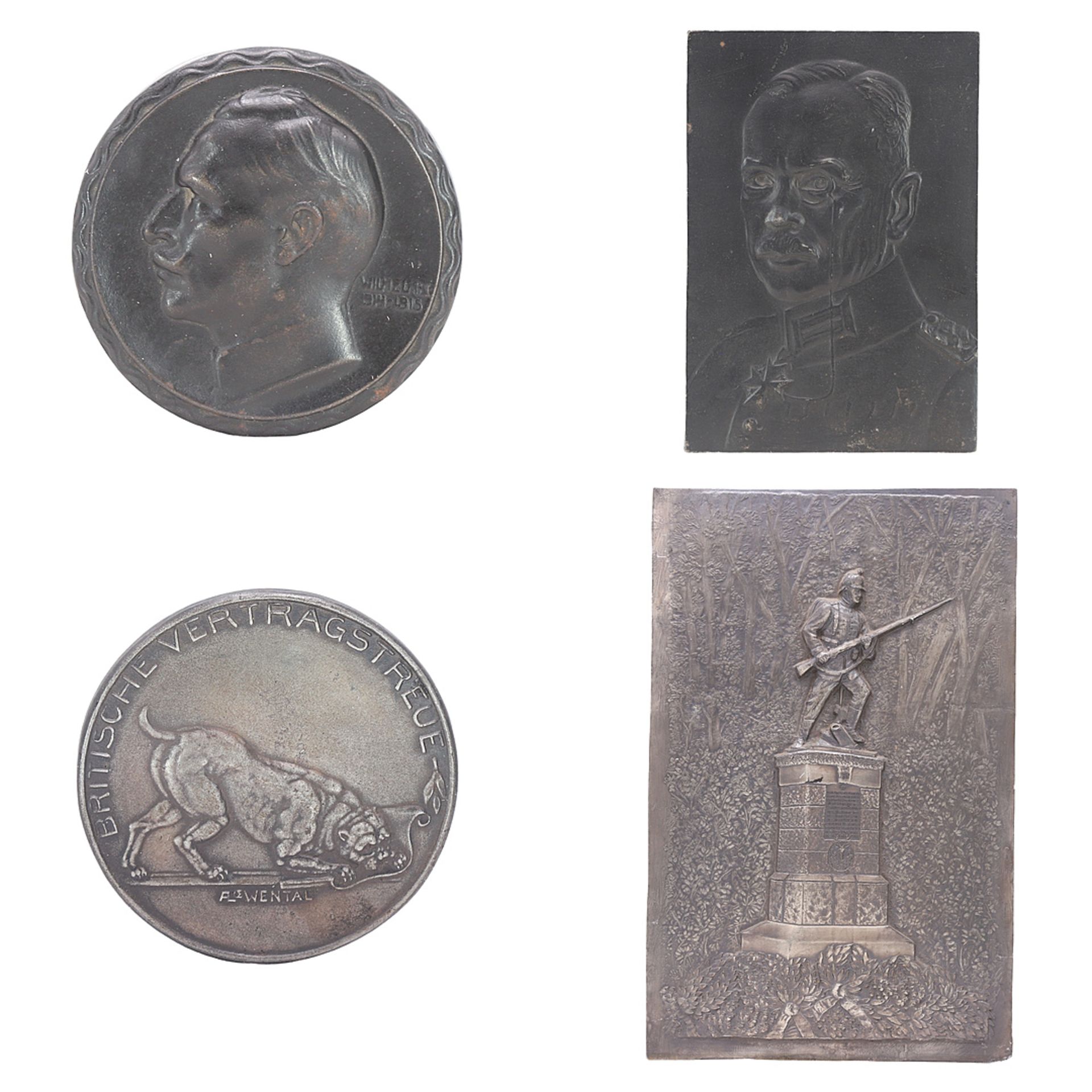 Four plaques / reliefs, German iron foundry, around 1910/14