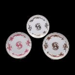 Three Meissen wall plates with dragon painting