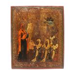 Ikone der verkündenden Gottesmutter mit Heiligen, Russland, 19. Jh.