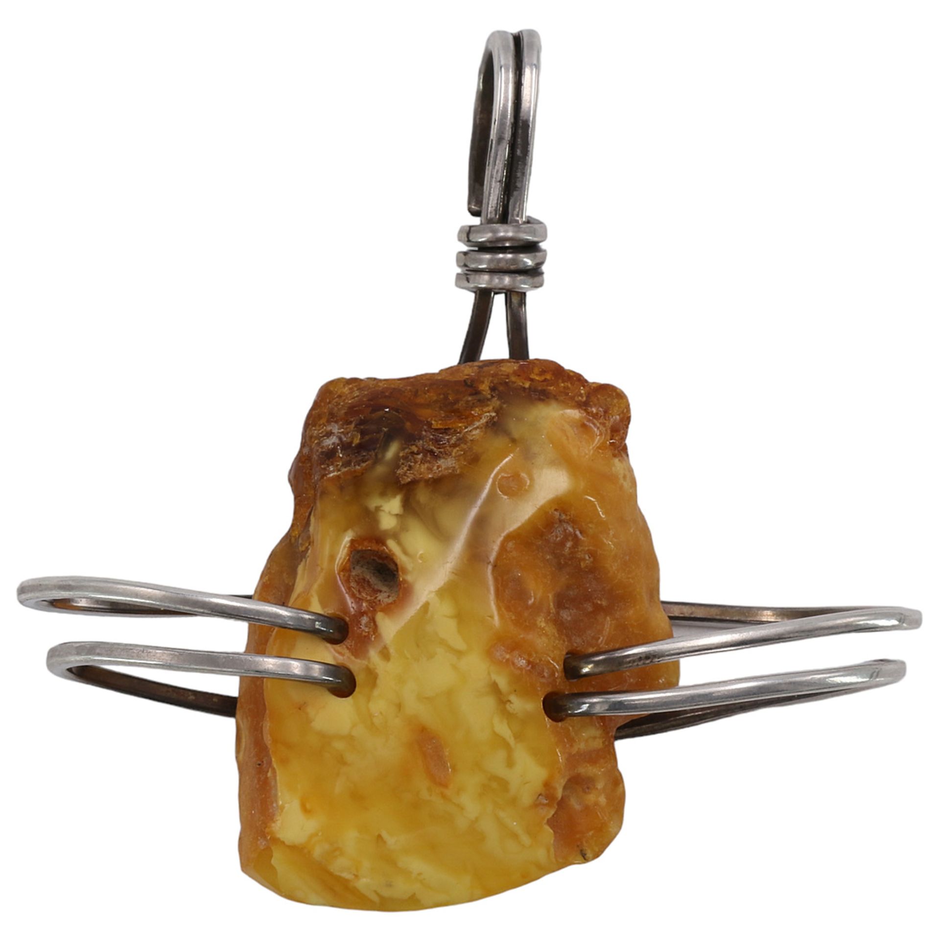 Modern pendant with butterscotch amber