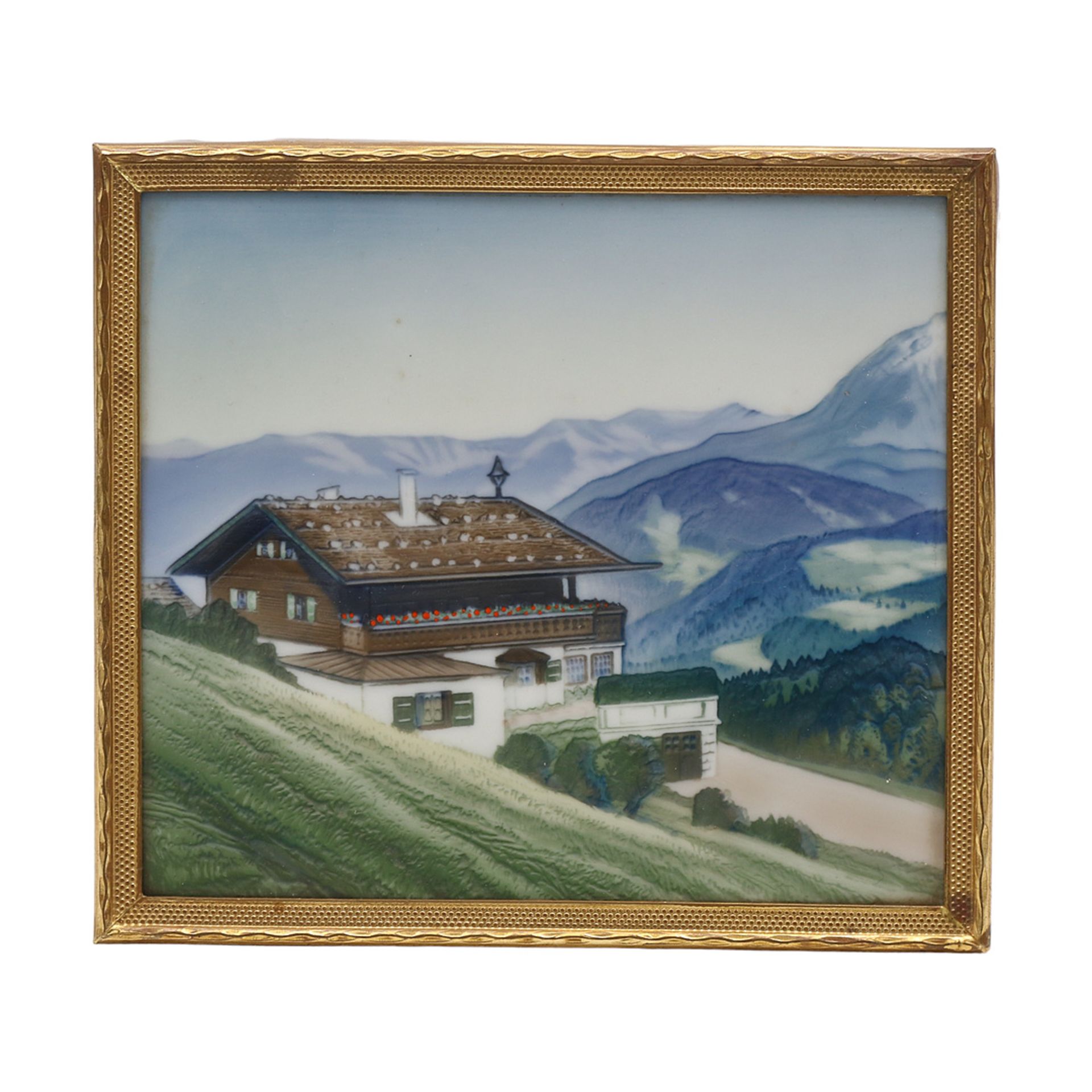 Rosenthal Porzellanbildplatte "Haus Wachenfeld" (Berghof / eagels nest)