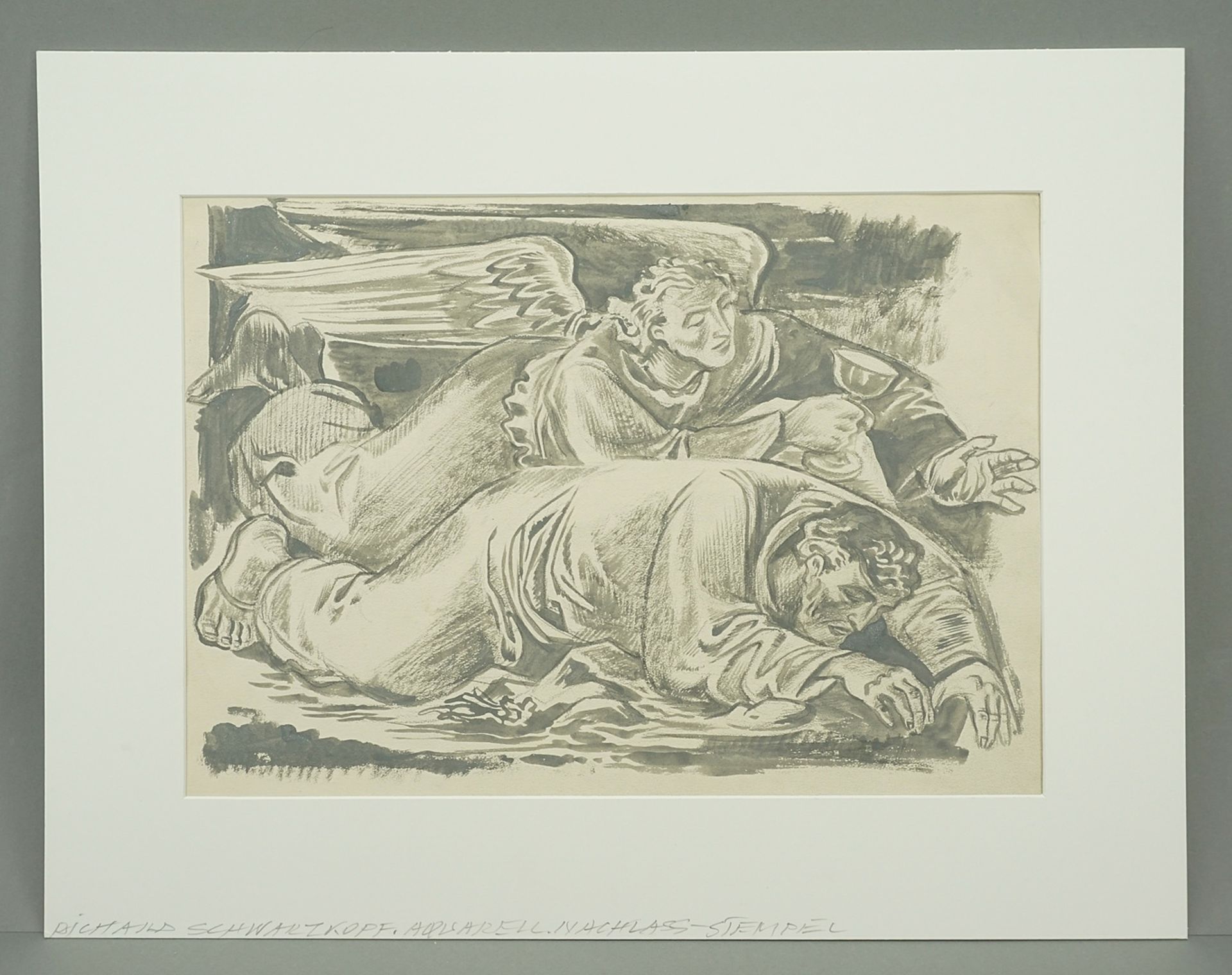 Richard Schwarzkopf (1893-1963), Fallen Man with an Angel - Image 2 of 4