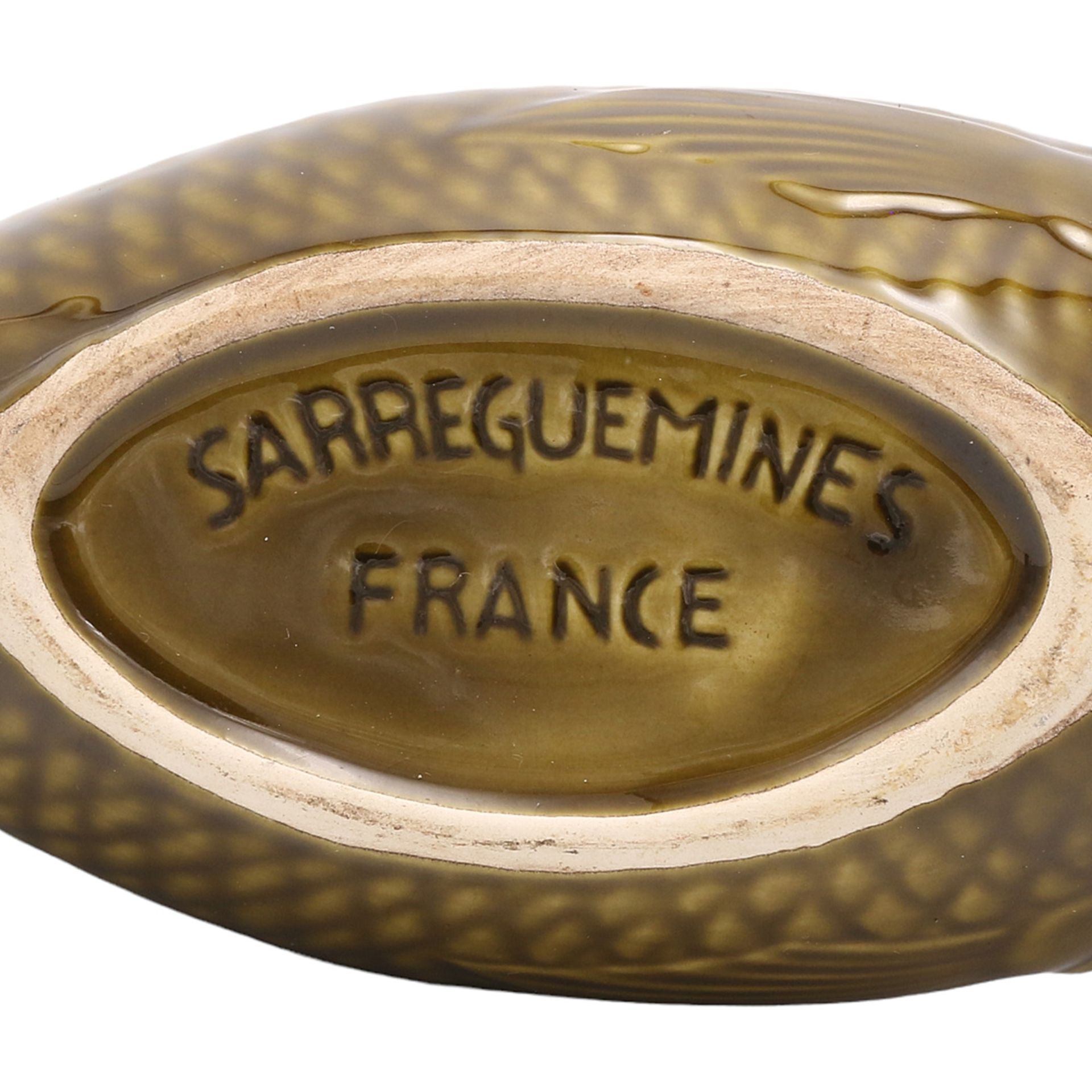 Sechs  Fischteller und zwei Saucieren, Sarreguemines, Frankreich, 2. Hälfte 20. Jh. - Bild 5 aus 5