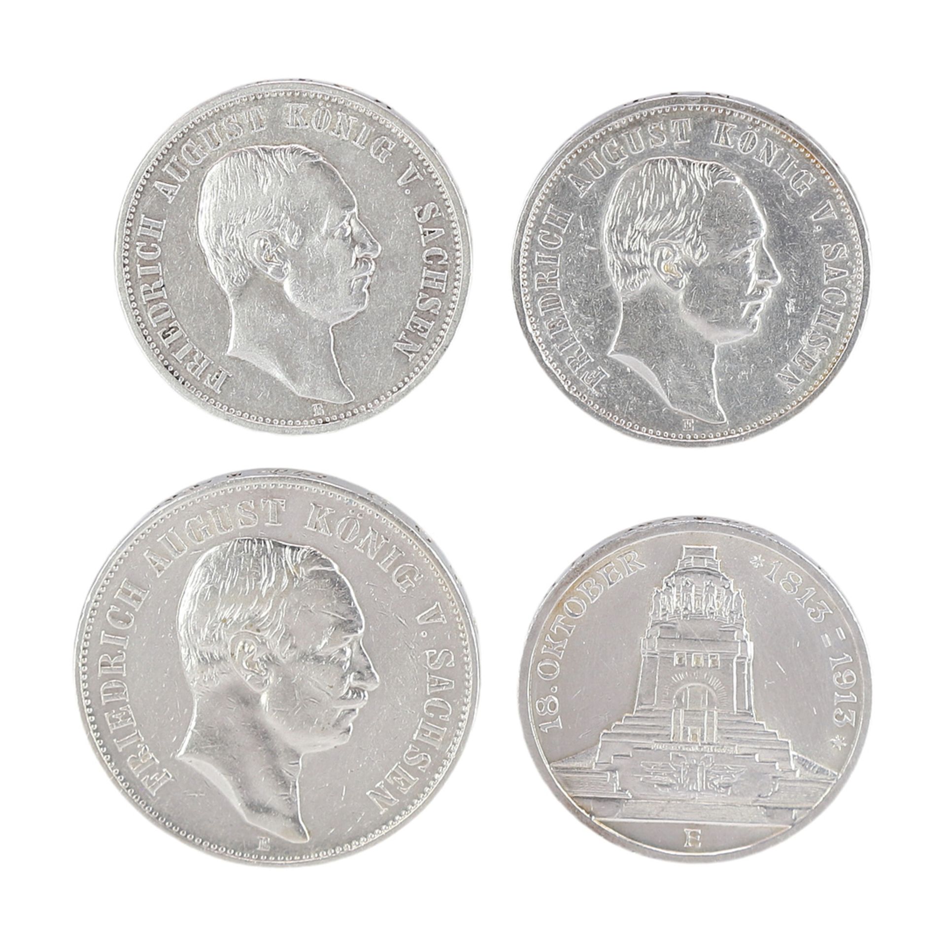 Four coins German Empire, Saxony