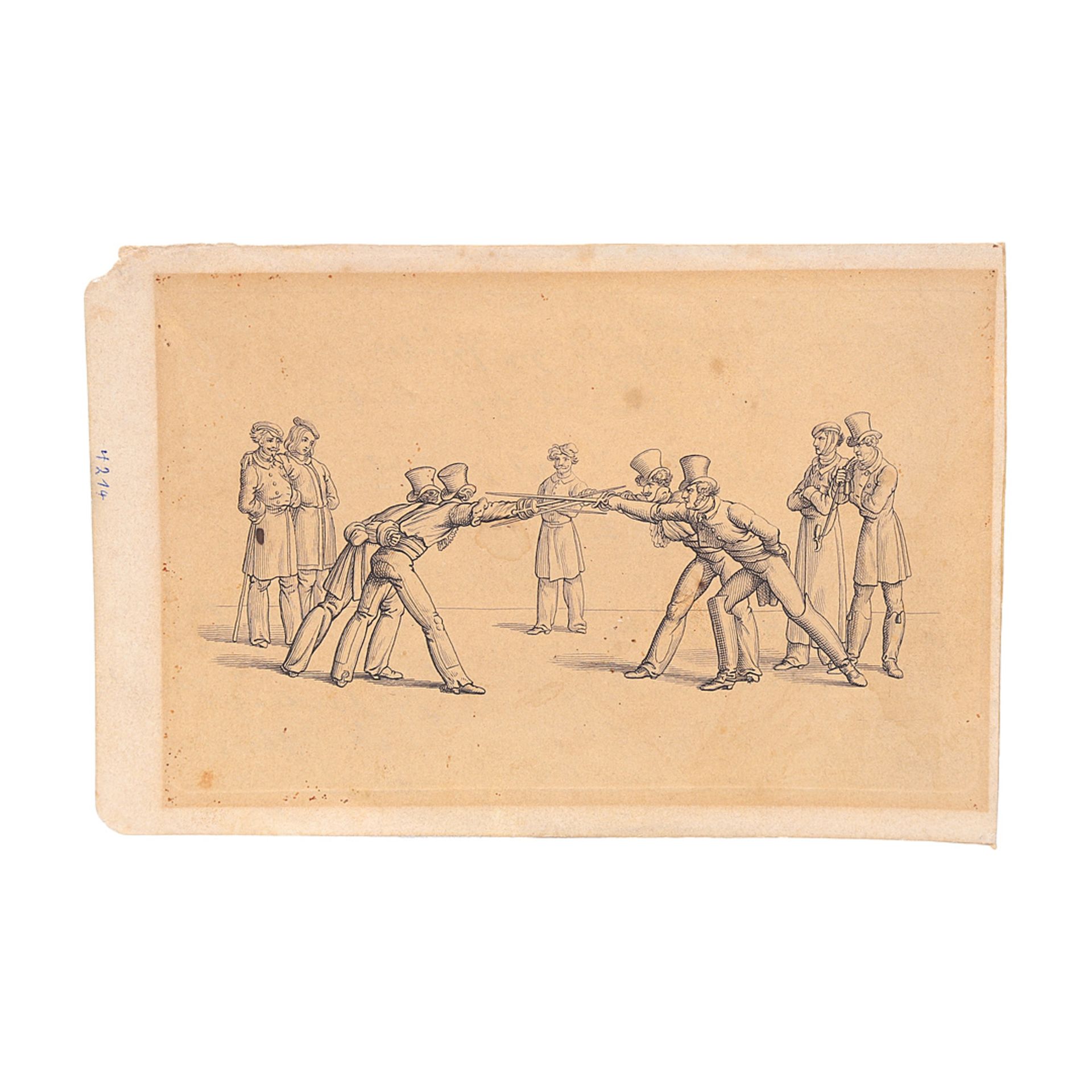 Album sheet Academic fencing, Germany, 1831