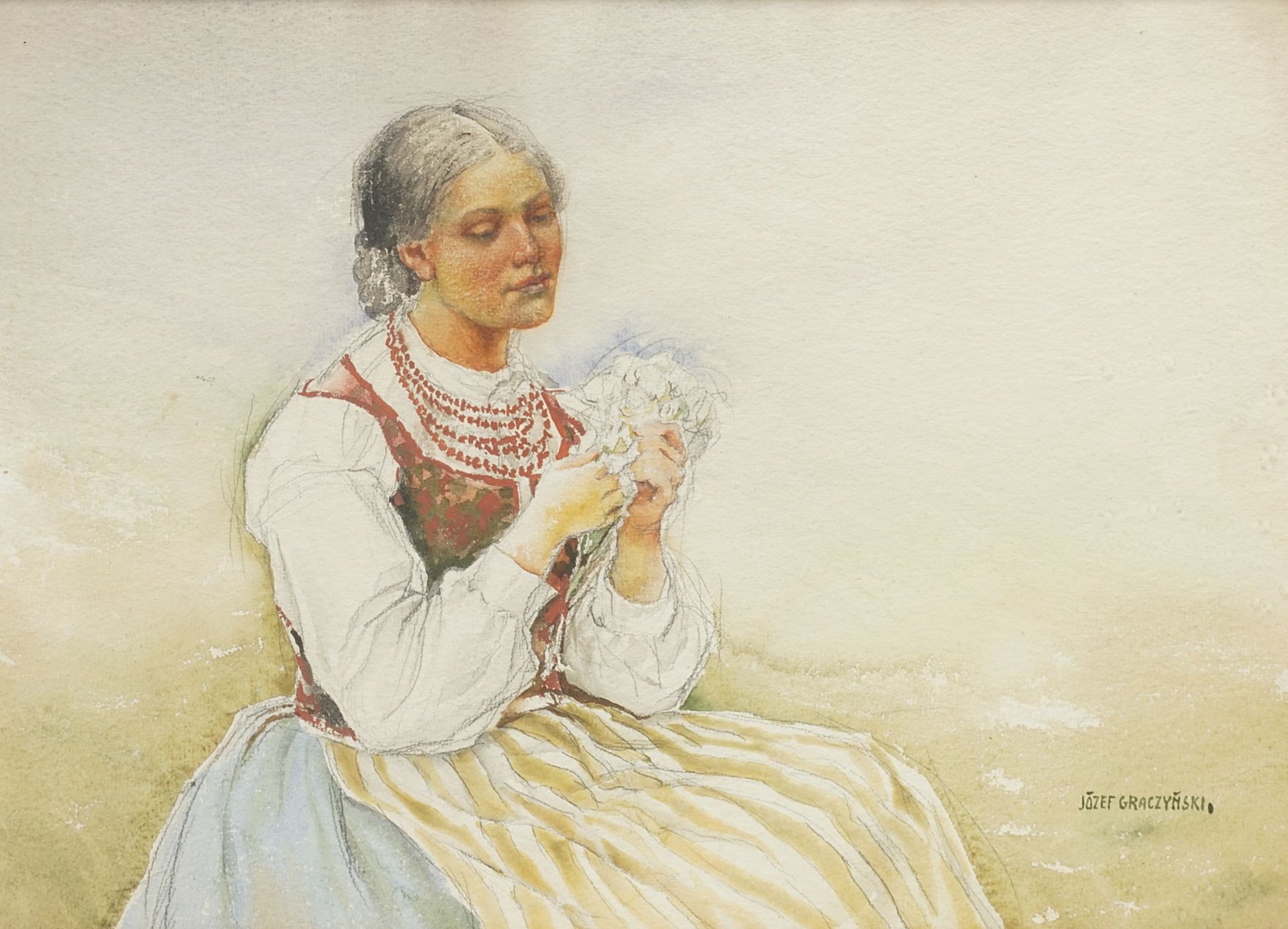 Józef Graczynski (1866-1939), Peasant woman in traditional costume