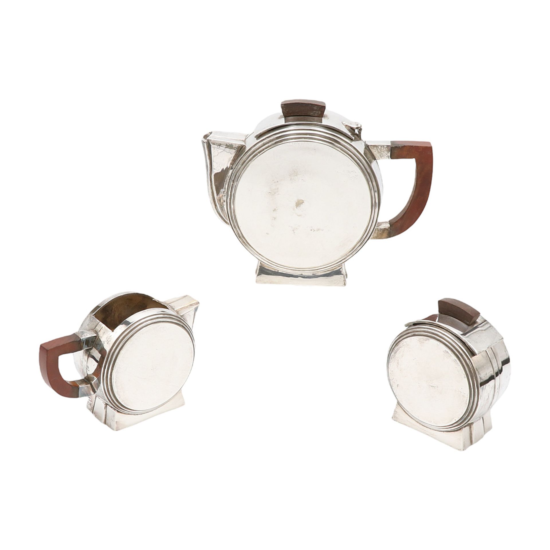 Three-piece tea or coffee service, probably France, Art Deco style