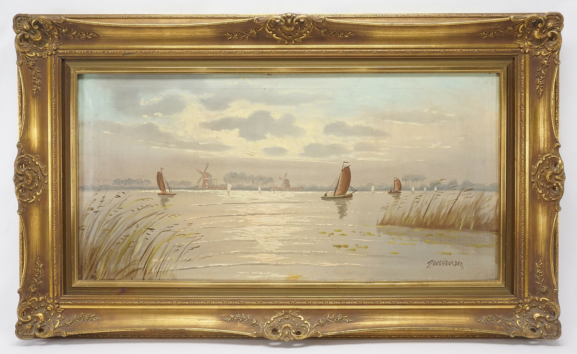 P. Oudheusden, Dutch Lake Landscape - Image 2 of 4