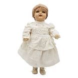 Doll in white dress, 20th century