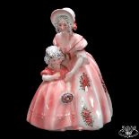 Hertwig & Co. Katzhütte porcelain factory lady with child