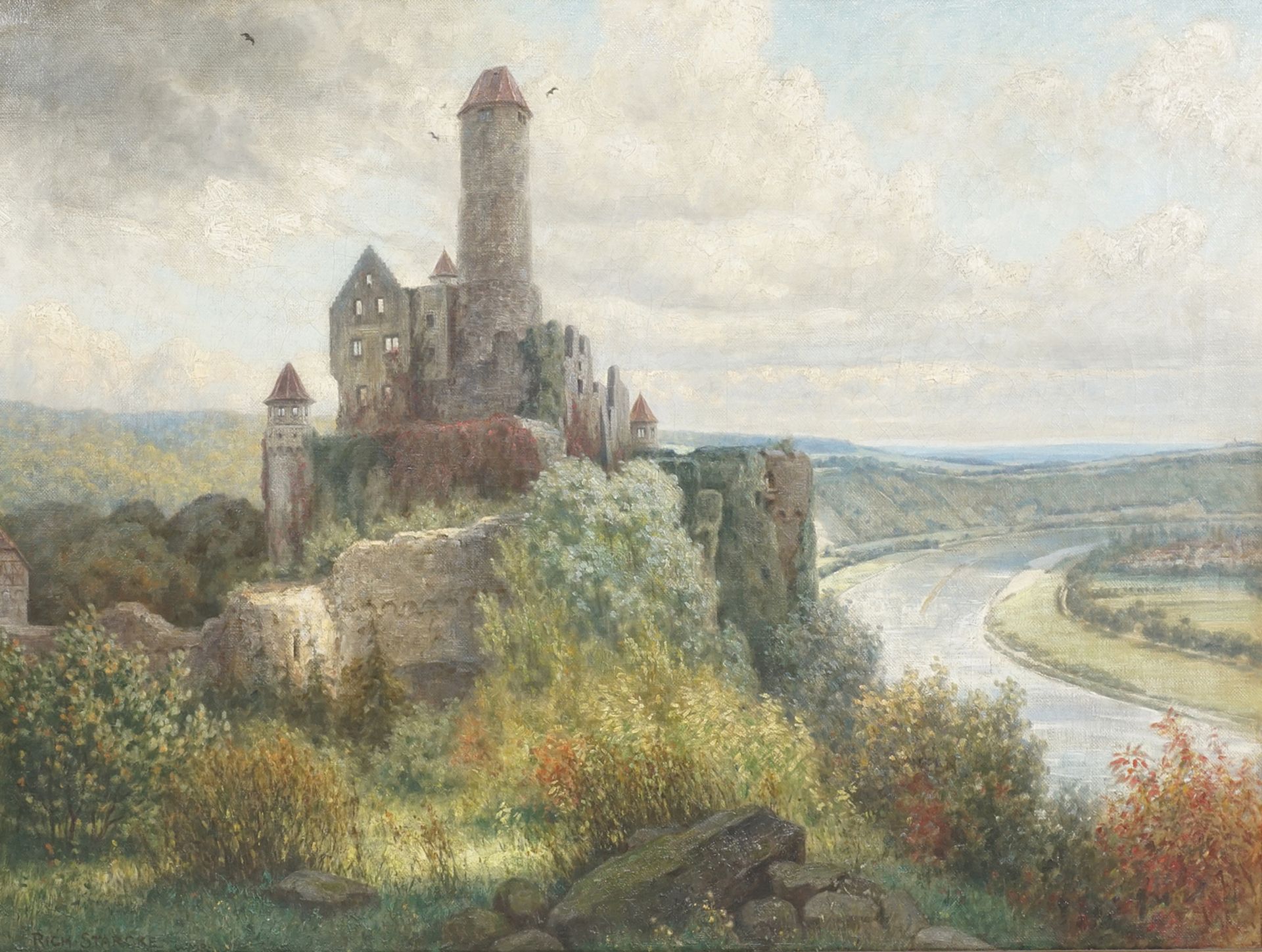 Richard Starcke,  "Burg Hornberg am Neckar" - Bild 2 aus 4