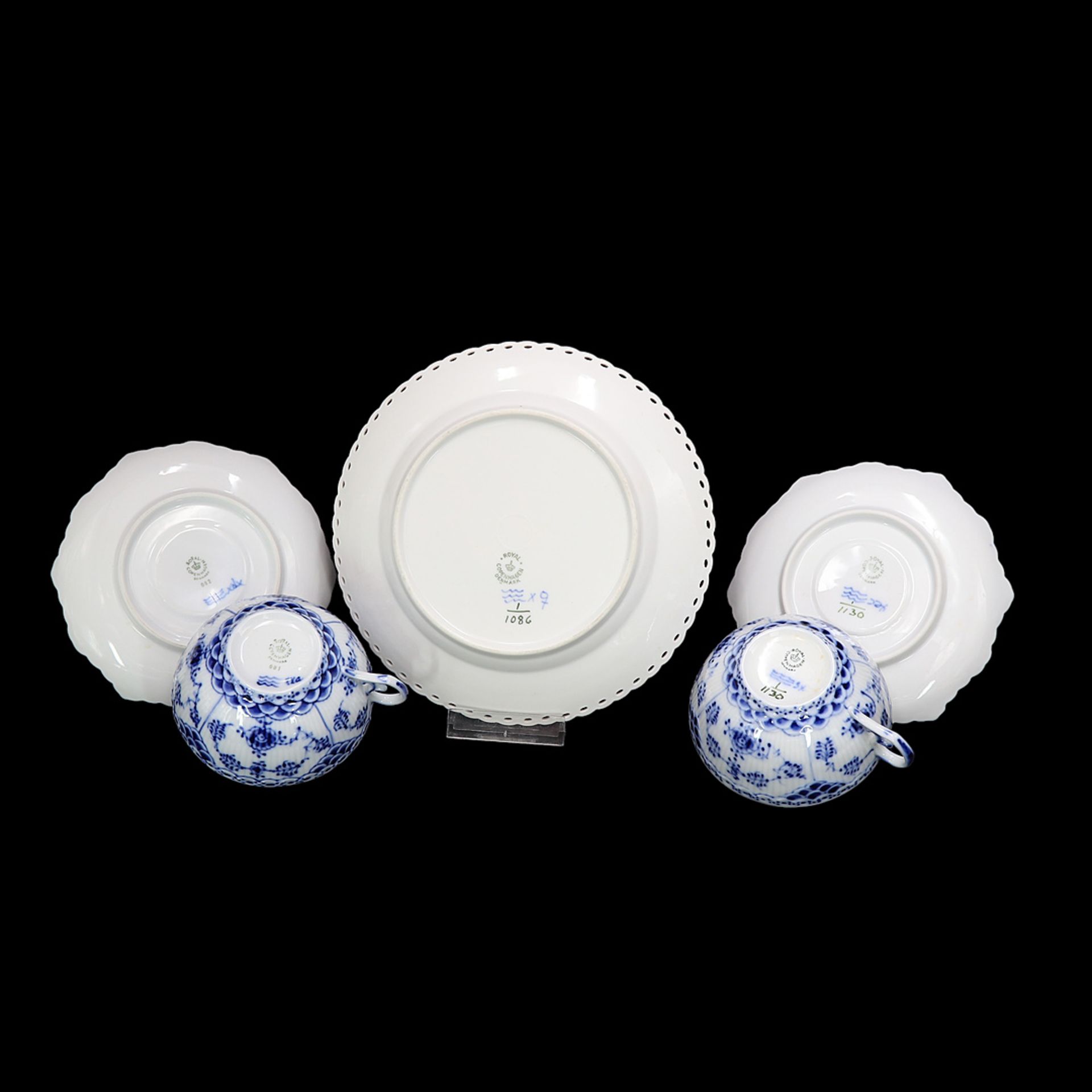 Royal Copenhagen tea service for five people Musselmalet   - Image 6 of 6