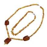 Two amber necklaces