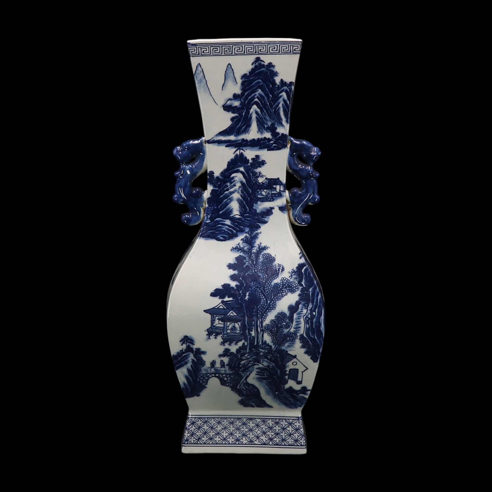 Large blue and white vase, China