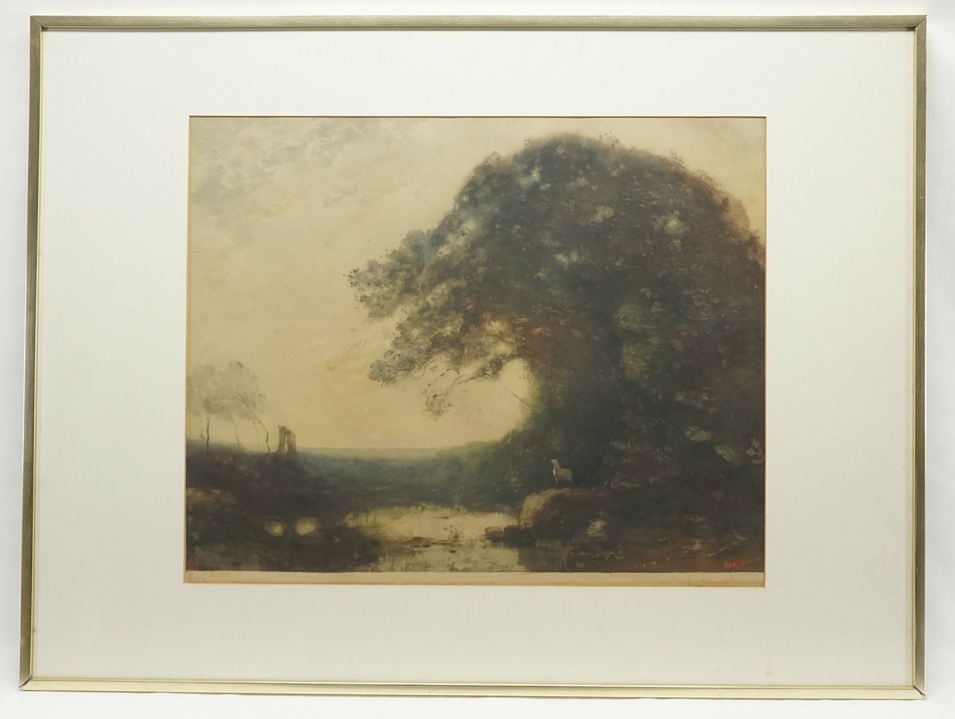 A. Brunet, Landscape with pond - Image 2 of 3