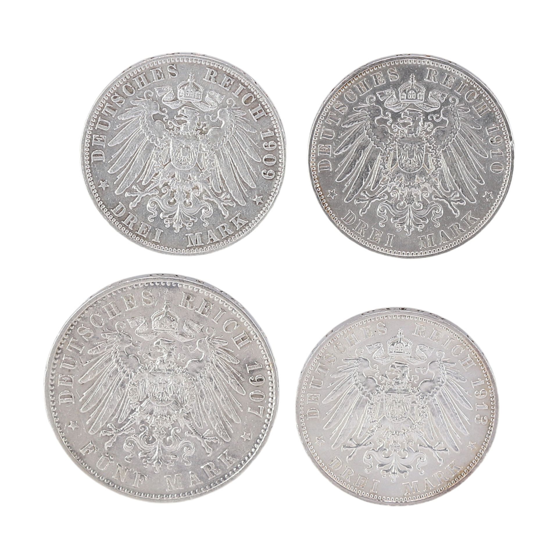 Four coins German Empire, Saxony - Image 2 of 2