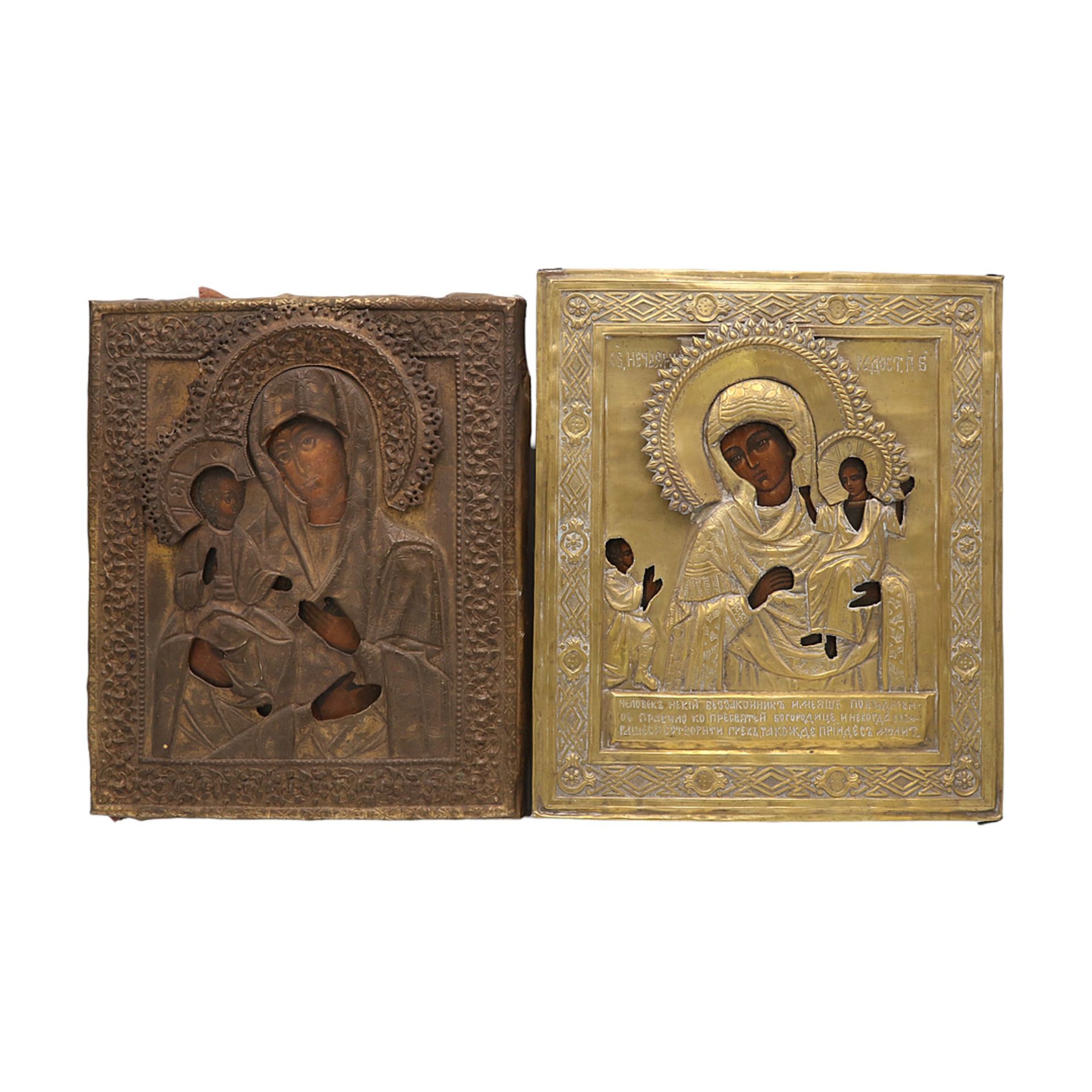 Zwei Ikonen der Gottesmutter, Russland, 19. Jh.