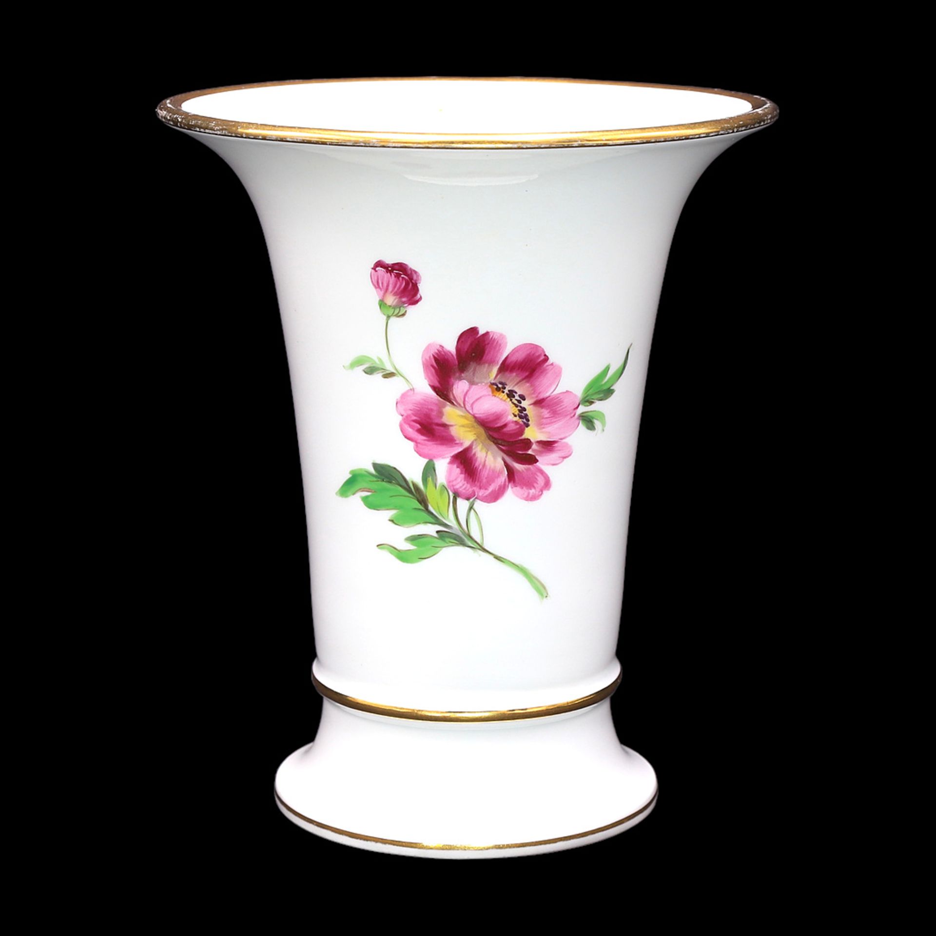 Meissen vase with colorful flowers  