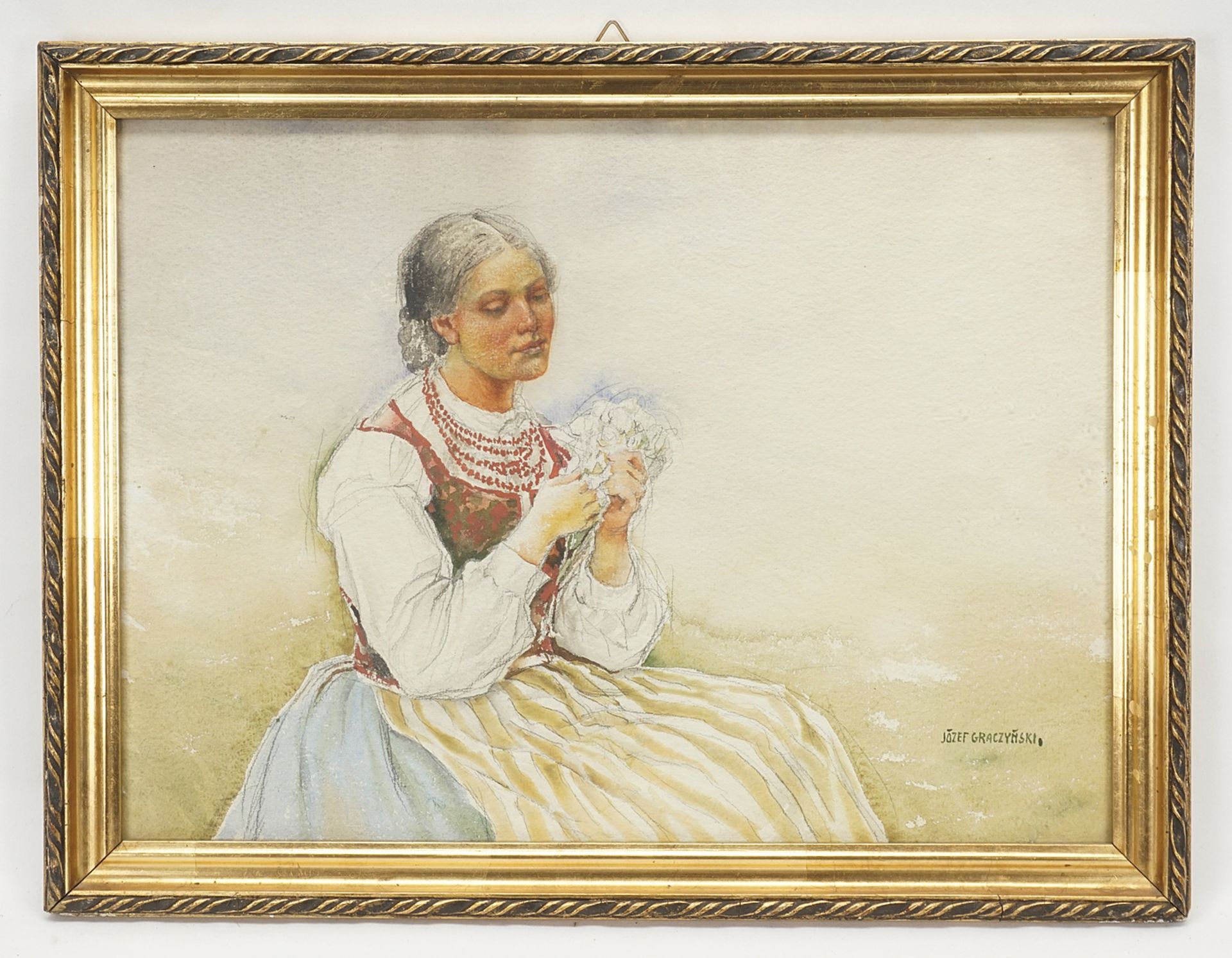 Józef Graczynski (1866-1939), Peasant woman in traditional costume - Image 2 of 4