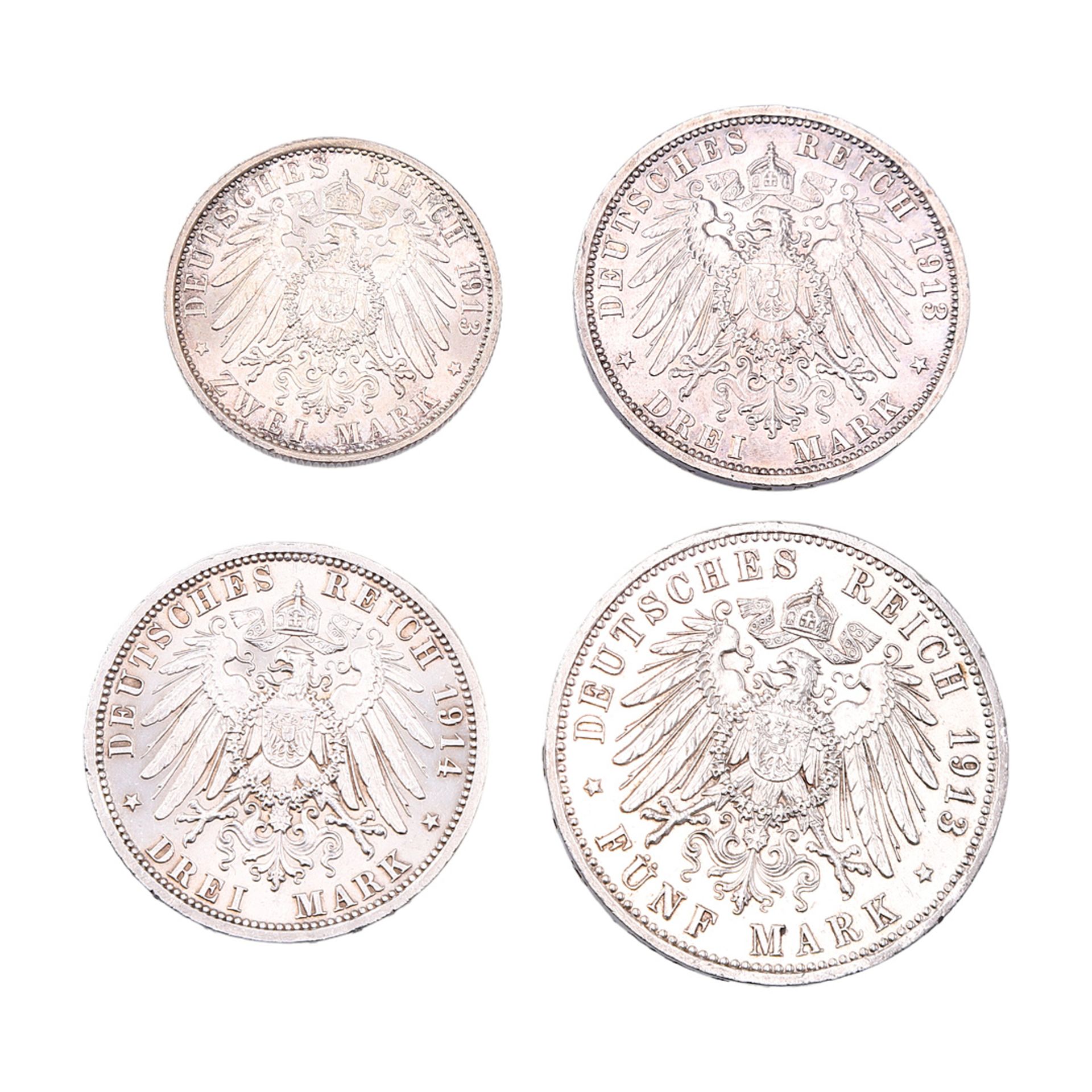 Four coins German Empire, Prussia - Image 2 of 2