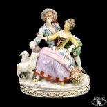 Passau porcelain factory chivalrous couple, 1st half of the 20th century