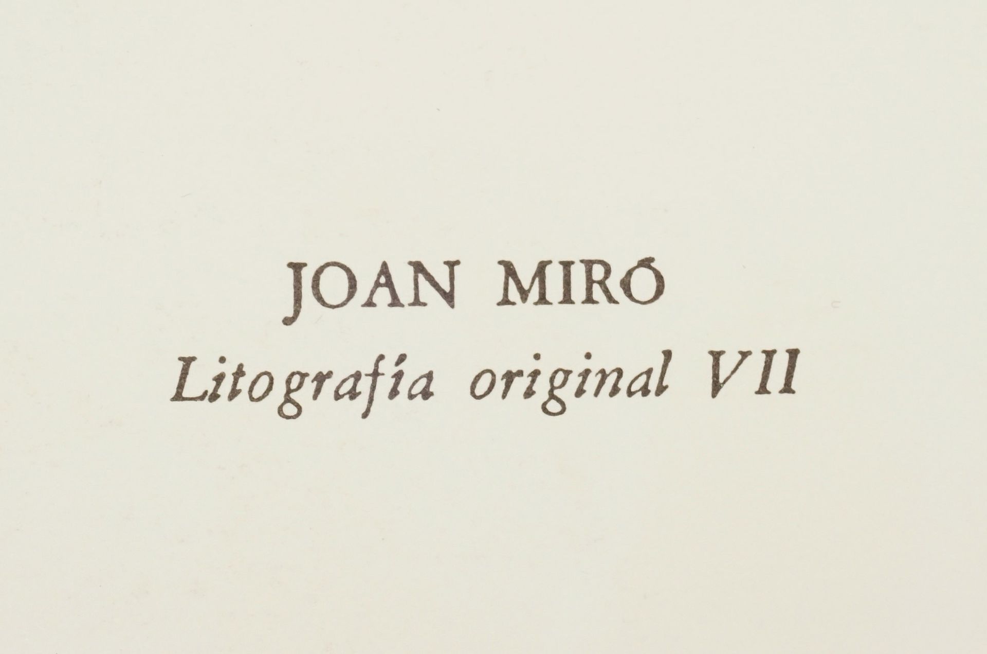 Joan Miró,  "Litografia original VII" (Originallithografie VII) - Bild 4 aus 4