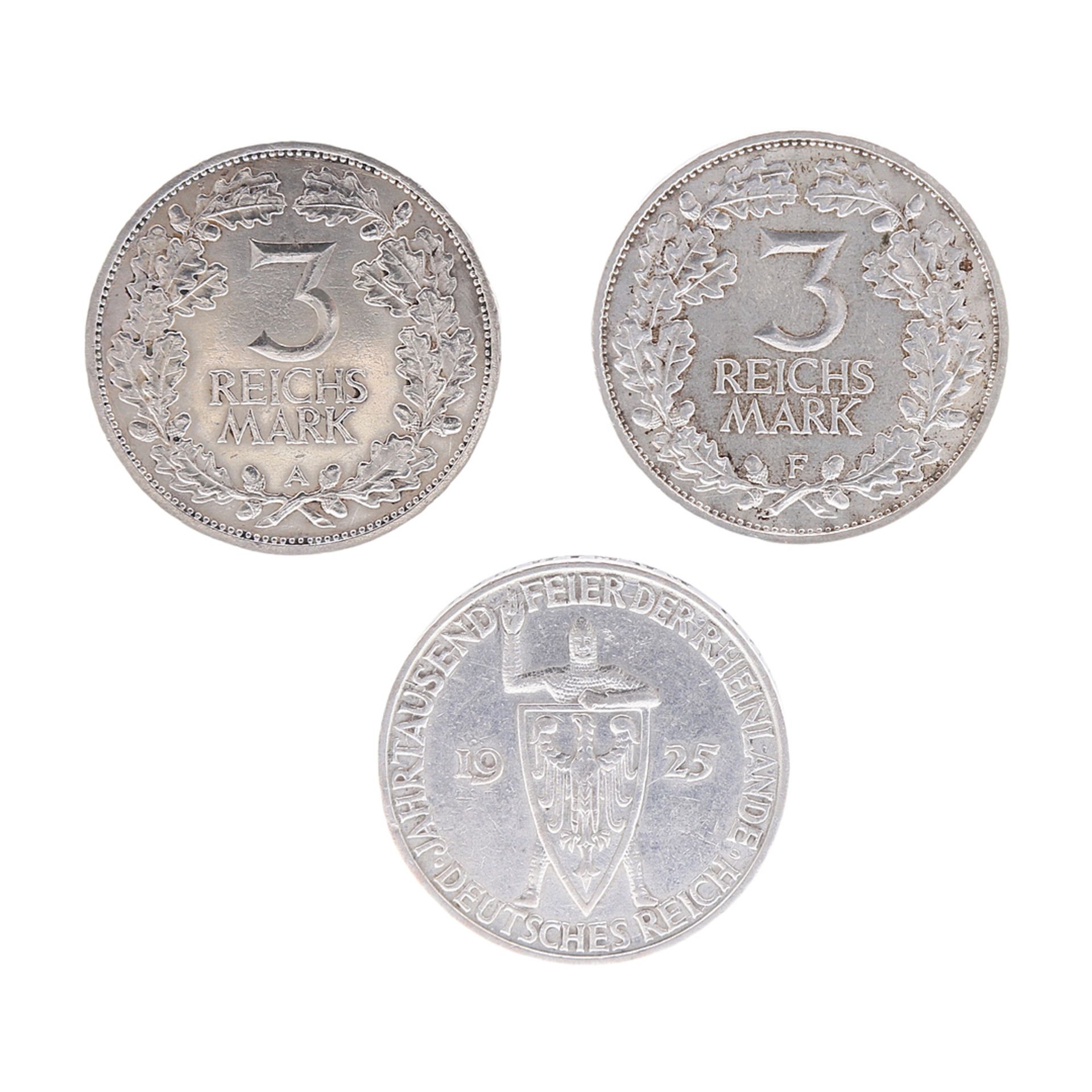 3 x 3 Reichsmark, Weimar Republic, Rhineland, 1925