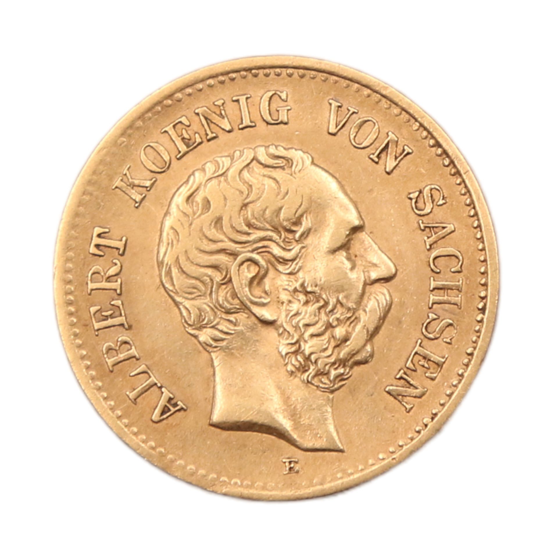 5 Mark Reichsgold coin, Saxony, 1877