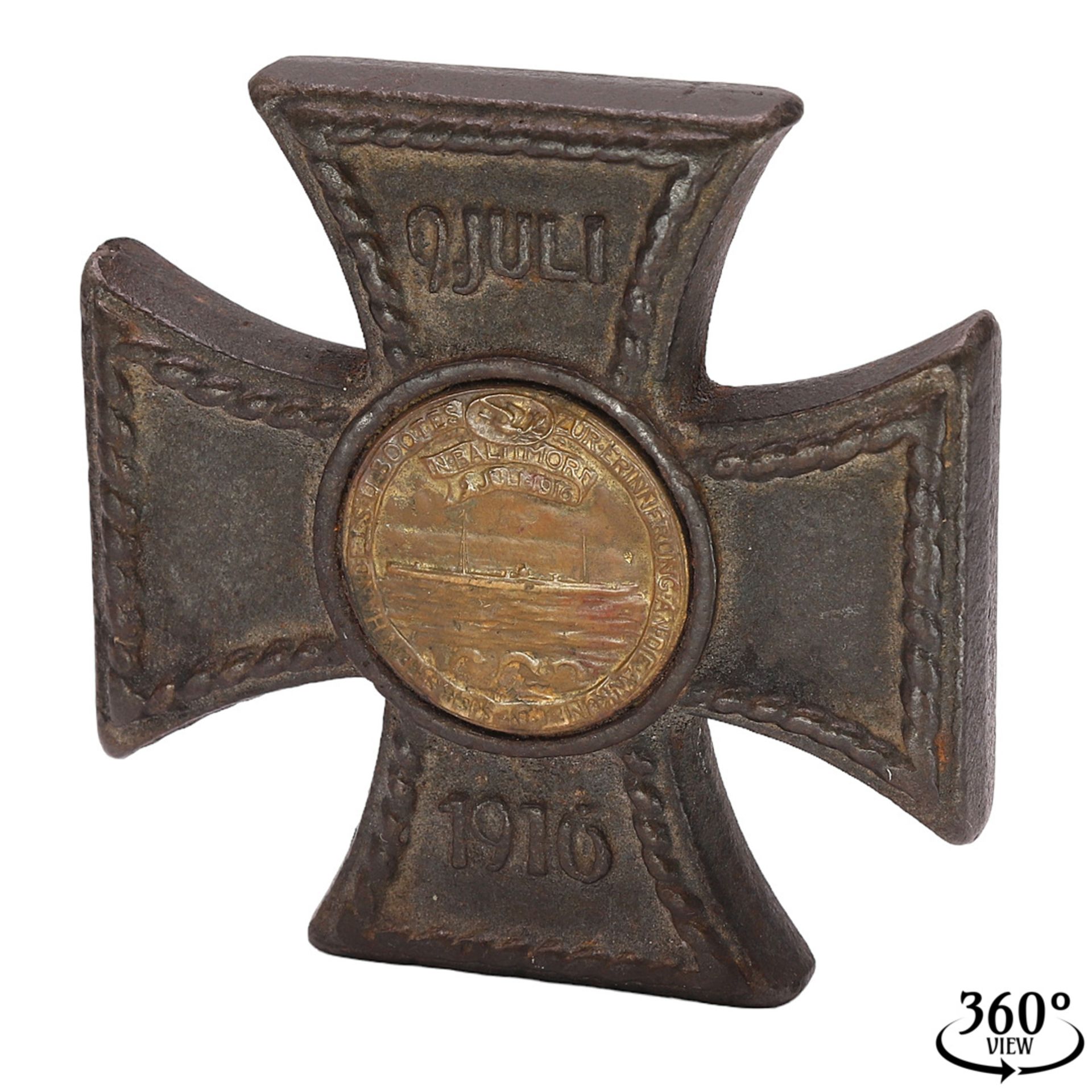 Gedenk-Kreuz auf die Blockadebrecher, Kapitän Paul König, 1916
