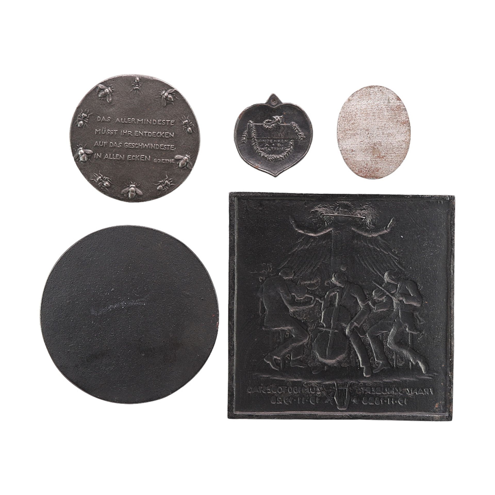 Lot of five medals / plaques - Image 2 of 2