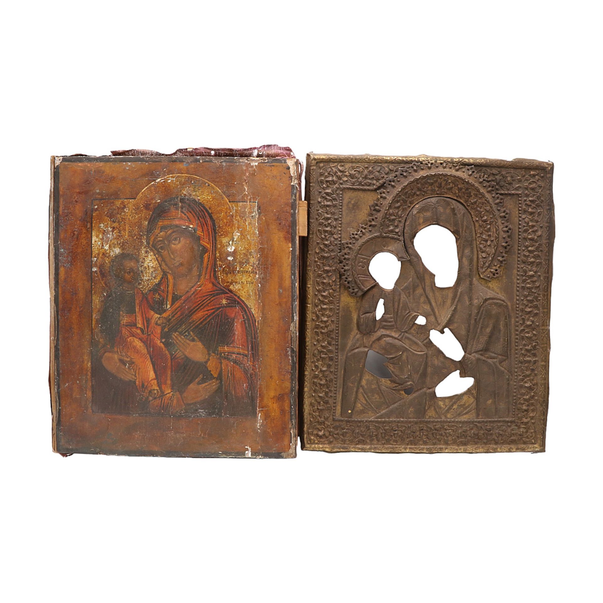 Zwei Ikonen der Gottesmutter, Russland, 19. Jh. - Bild 3 aus 4
