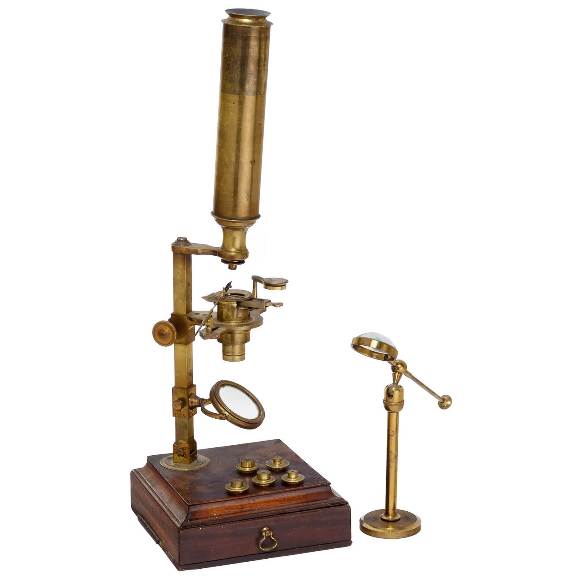 English Compound Monocular Chest Microscope by George Adams, c. 1780