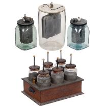 Battery Set of 6 Leyden Jars and 3 Chromic Acid Elements