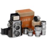 Contaflex TLR Camera with 6 Interchangeable Lenses and Accessories, 1935 onwards