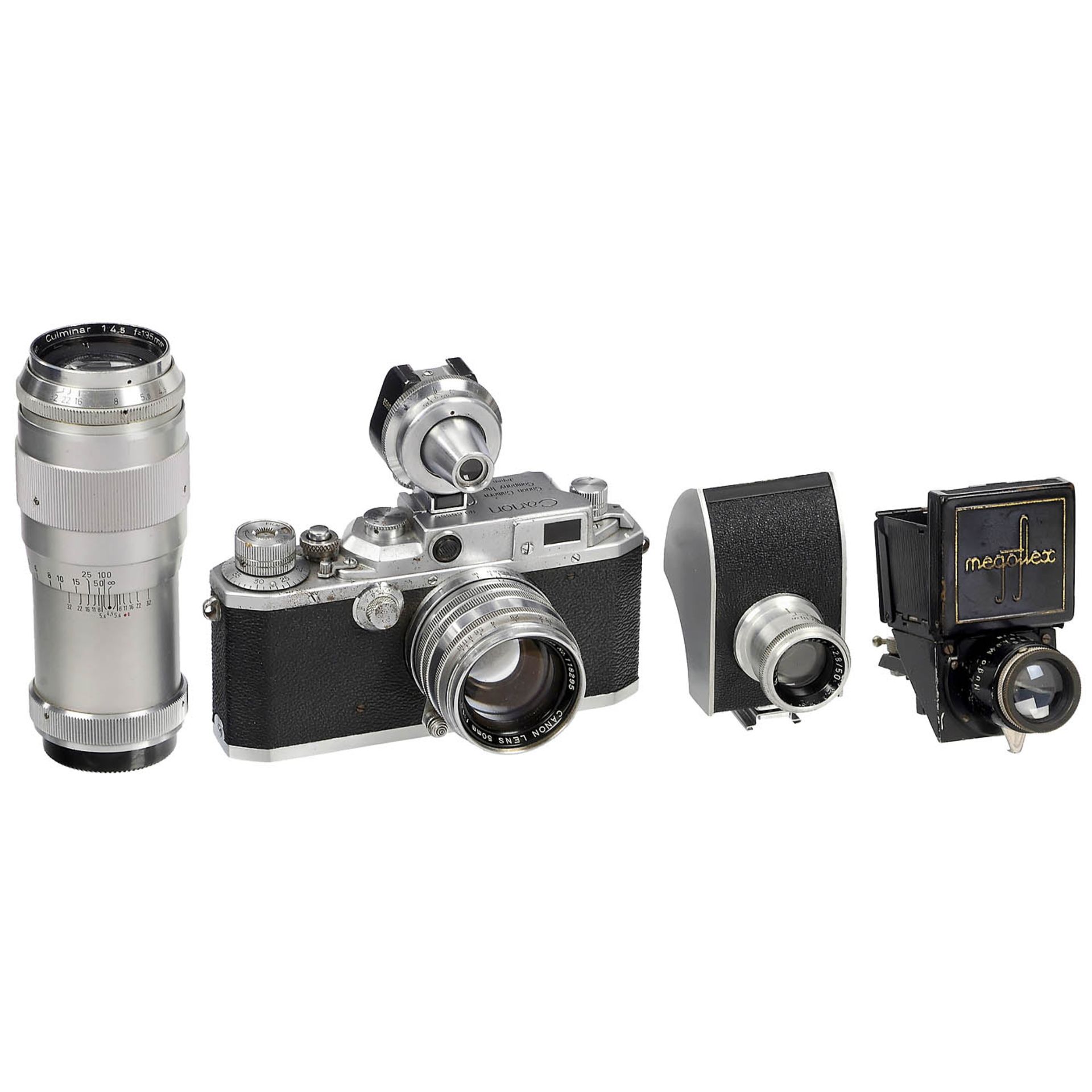 Megoflex Reflex Viewfinder for Leica, Flexameter, Canon IIIA and Accessories