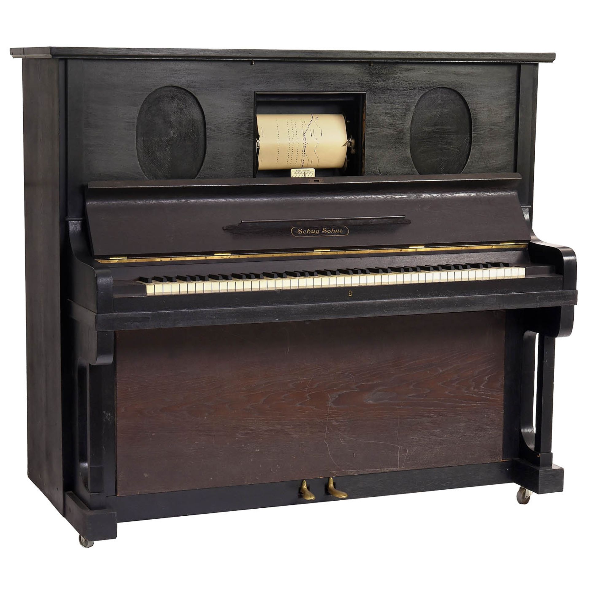 Electric Upright Piano, Piano Player and Music Rolls, c. 1920 - Bild 2 aus 5